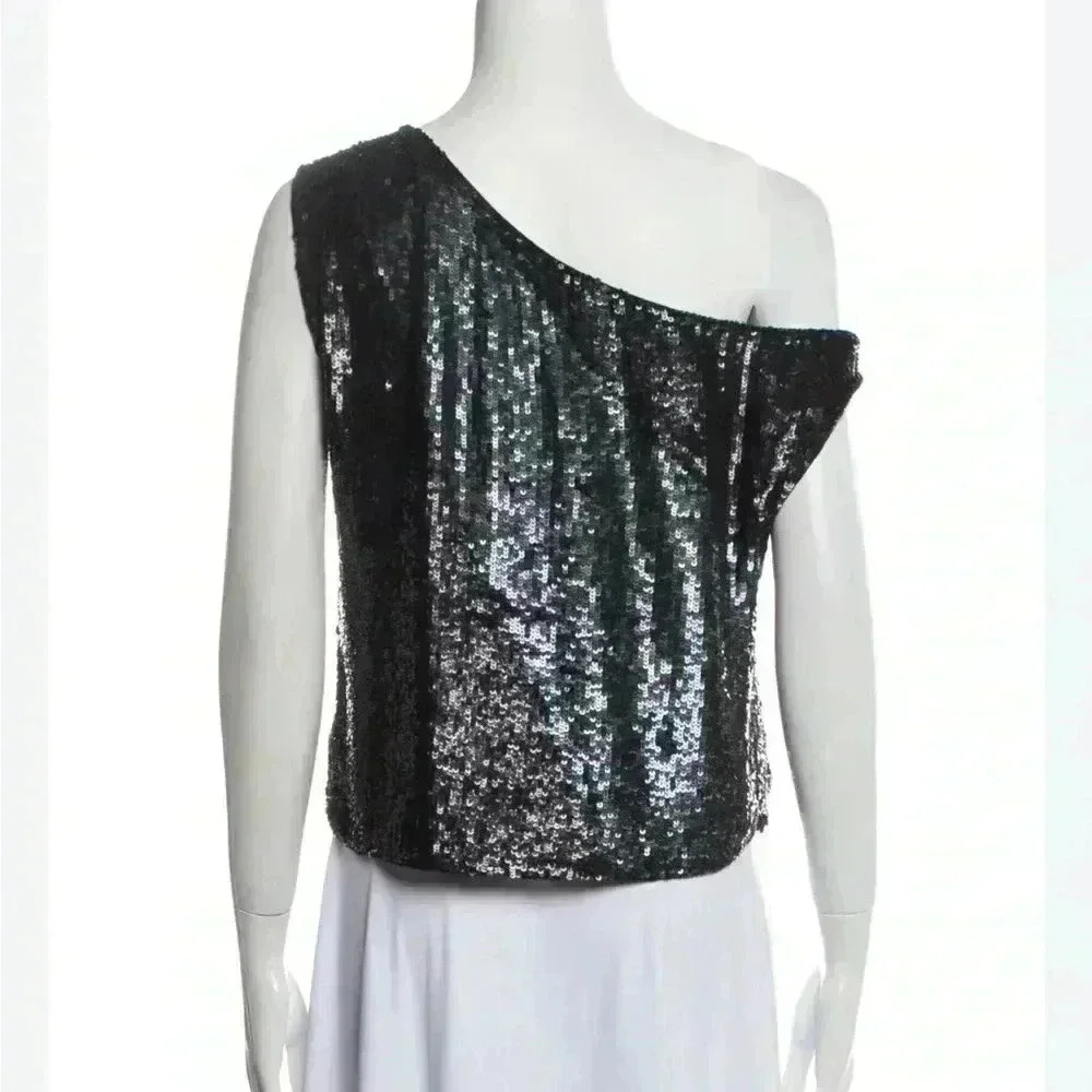 NWT Retrofete‎ Michelle Sequined Colorbrock Crop Top